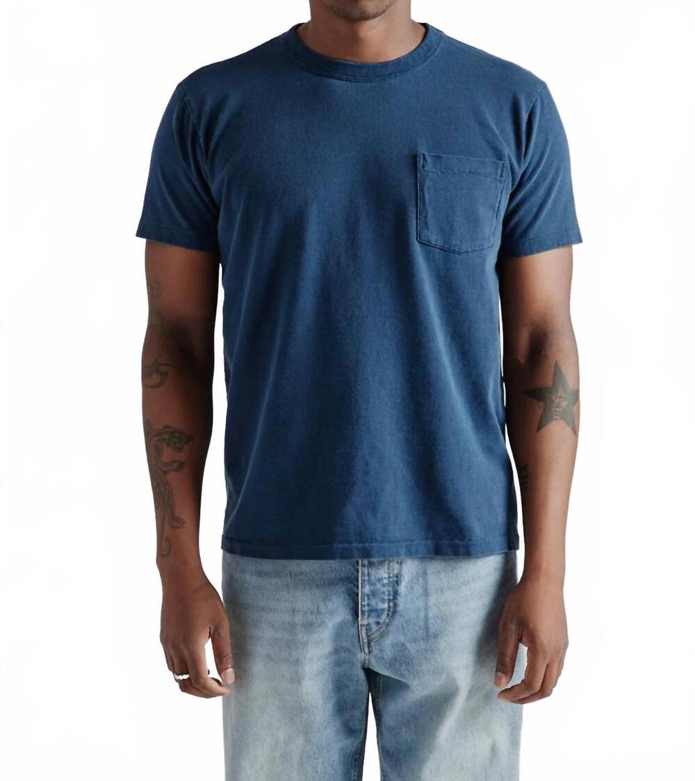 NEW VELVA SHEEN pigment dyed crew pocket tee in navy
